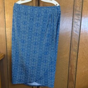 Blue Printed wrap Skirt